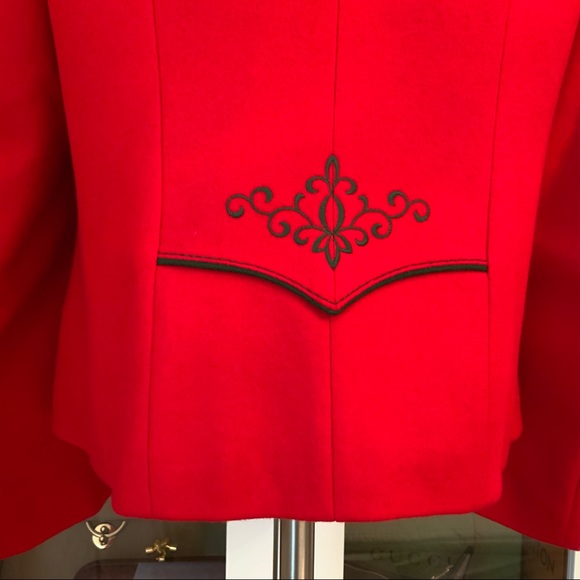 Thalhamer Wool  Blazer Jacket Red Embroidery Size S - Picture 9 of 11